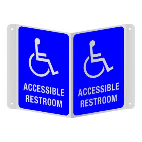 3D Restroom Projecting Sign  Accessible